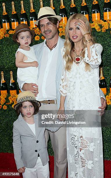 Rodger Berman and wife fashion stylist Rachel Zoe pose with children Kaius Jagger Berman and Skyler Morrison Berman at the Sixth-Annual Veuve...