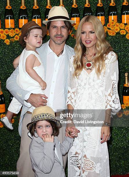 Rodger Berman and wife fashion stylist Rachel Zoe pose with children Kaius Jagger Berman and Skyler Morrison Berman at the Sixth-Annual Veuve...