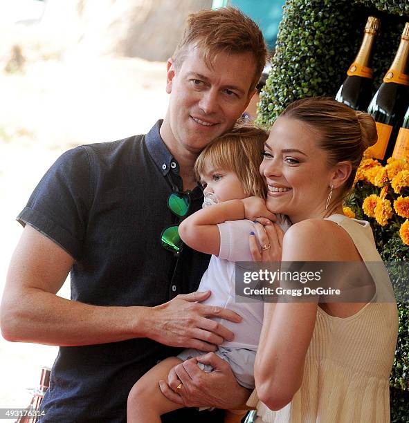 Actress Jaime King, husband Kyle Newman and son James Knight Newman arrive at the Sixth-Annual Veuve Clicquot Polo Classic, Los Angeles at Will...