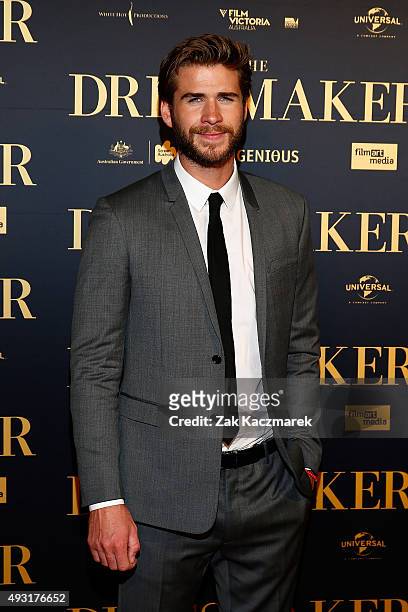 Liam Hemsworth arrives ahead of the Australian premiere of 'The Dressmaker' on October 18, 2015 in Melbourne, Australia.
