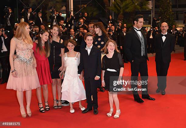 Giulia Salerno, Andrea Pittorino, Charlotte Gainsbourg and Gabriel Garko attend the "Misunderstood" premiere during the 67th Annual Cannes Film...