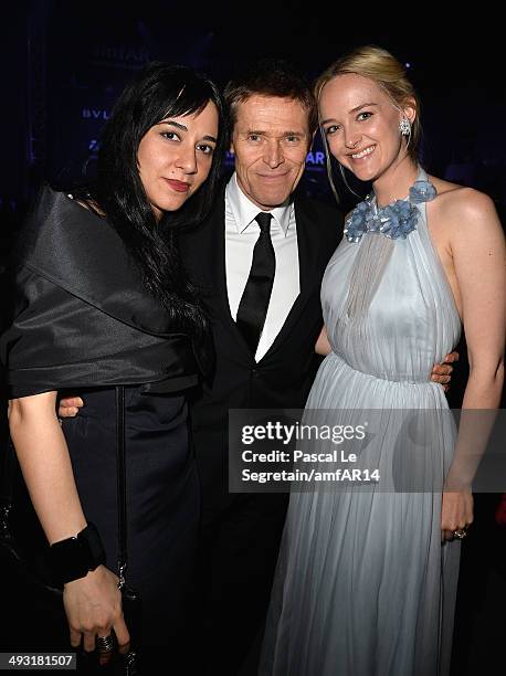 Giada Colagrande, Willem Dafoe and Jess Weixler attend amfAR's 21st Cinema Against AIDS Gala Presented By WORLDVIEW, BOLD FILMS, And BVLGARI at Hotel...