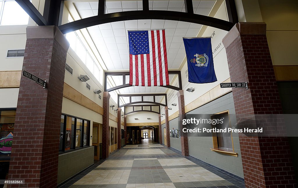 A hallway in Biddeford Middle School Thursday May 15, 2014. News Photo