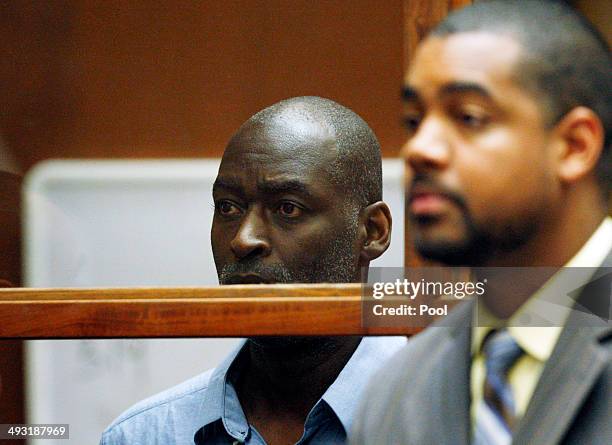 Actor Michael Jace appears in Los Angeles Court with his attorney Peter Carr on May 22, 2014 in Los Angeles, California. Jace, a cast member of the...