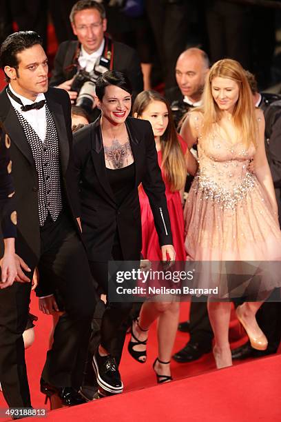 Director Asia Argento and Gabriel Garko attend the "Misunderstood" premiere during the 67th Annual Cannes Film Festival on May 22, 2014 in Cannes,...