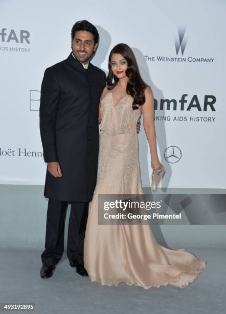 Abhishek Bachchan and Aishwarya Rai attends amfAR's 21st Cinema Against AIDS Gala, Presented By WORLDVIEW, BOLD FILMS, And BVLGARI at the 67th Annual...