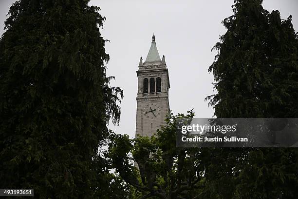 View of Sather Tower on the UC Berkeley campus on May 22, 2014 in Berkeley, California. According to the Academic Ranking of World Universities by...