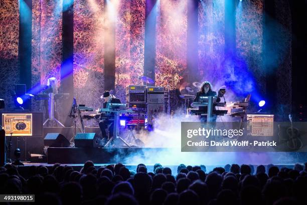 Edgar Froese and Thorsten Quaeschning from Tangerine Dream perform at Le Trianon on May 22, 2014 in Paris, France.