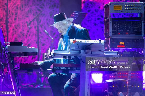 Edgar Froese from Tangerine Dream performs at Le Trianon on May 22, 2014 in Paris, France.