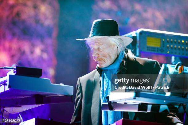 Edgar Froese from Tangerine Dream performs at Le Trianon on May 22, 2014 in Paris, France.