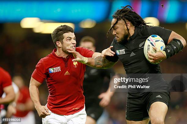 Maa Nonu of the All Blacks during the 2015 Rugby World Cup Quarter Final match between New Zealand and France at Millennium Stadium on October 17,...