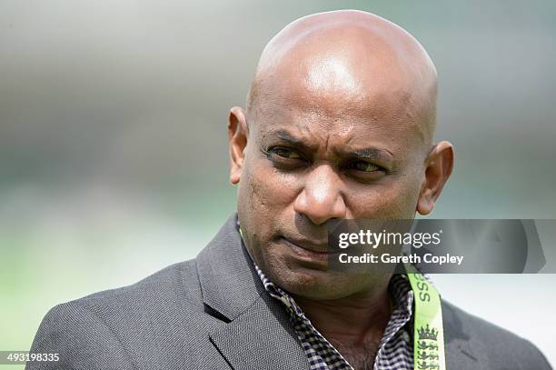 Former Sri Lanka batsman Sanath Jayasuriya during the 1st Royal London One Day International match between England and Sri Lanka at The Kia Oval on...