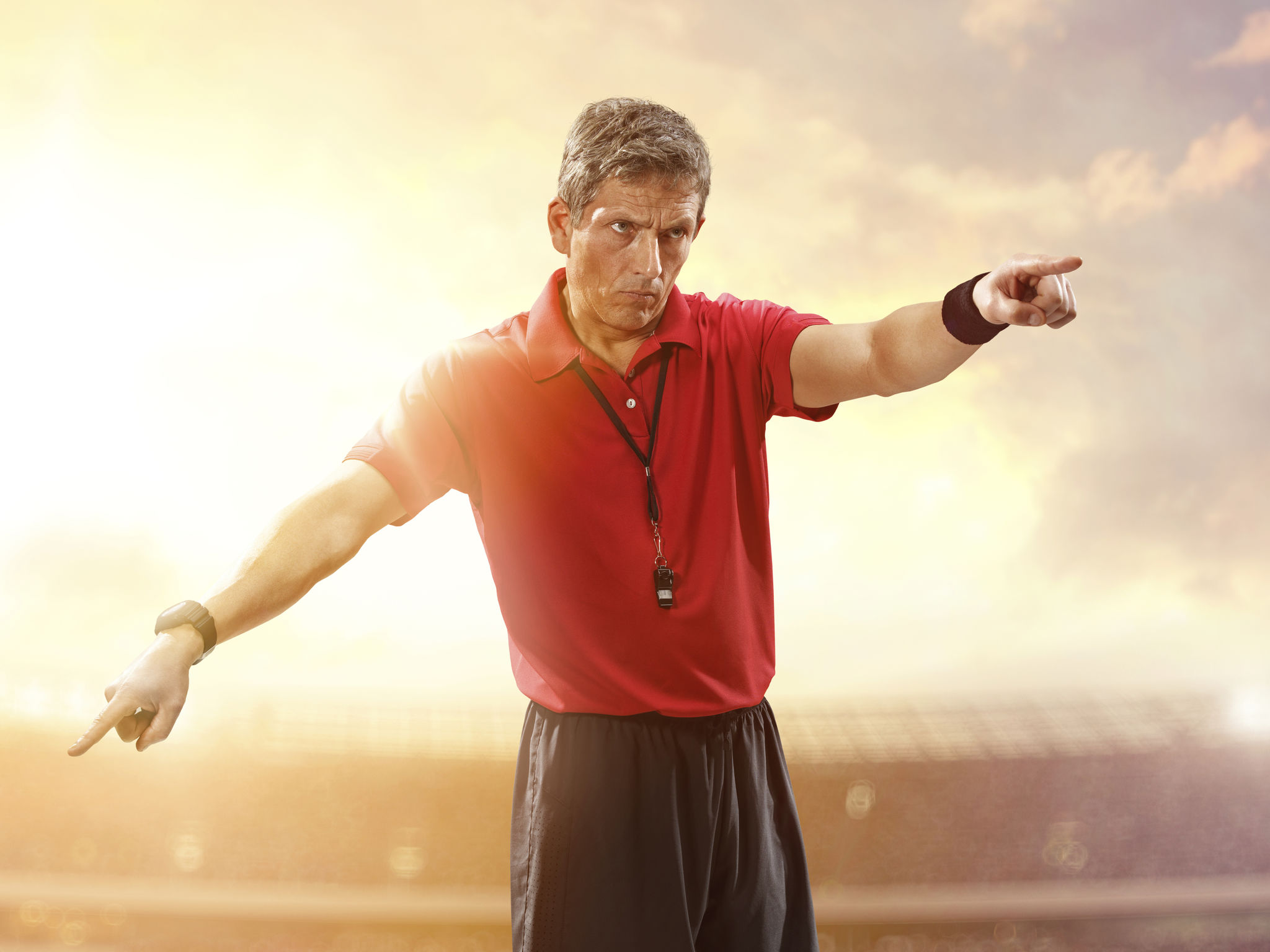 soccer referee action