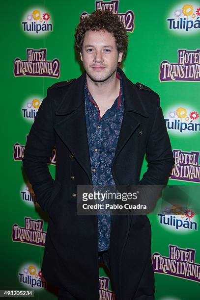 Singer Daniel Diges attends the 'Hotel Transilvania 2' premiere at the Capitol cinema on October 17, 2015 in Madrid, Spain.