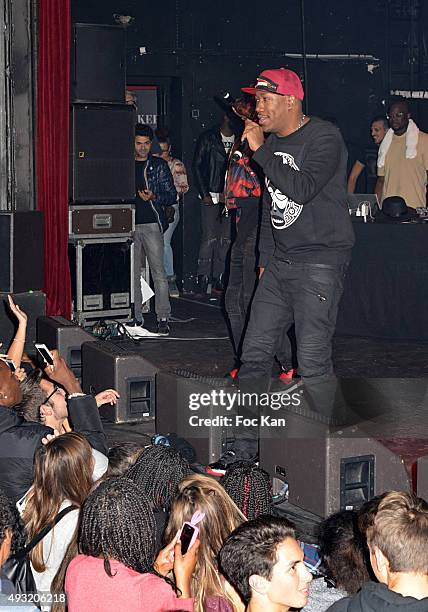 Rap artist Mokobe performs during the 'Abbe Road 2' Auction Concert Against Bad Housing To Benefit Abbe Pierre Foundation at La Cigale on October 17,...