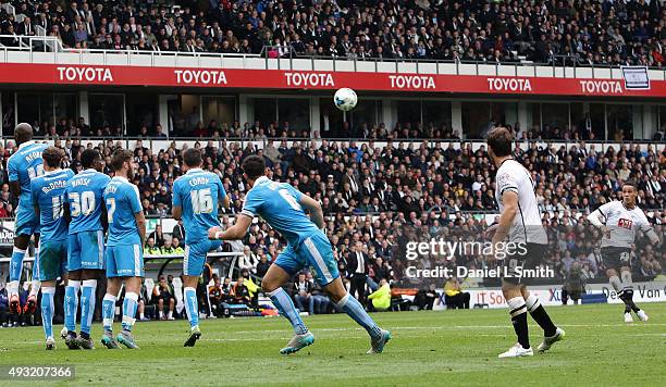 Tom Ince of Derby County FC takes a penalty kick during the Sky Bet Championship match between Derby County and Wolverhampton Wanderers at Pride Park...