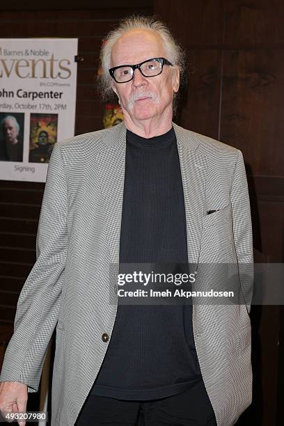 Director/screenwriter John Carpenter signs copies of his new book, 'John Carpenter's Tale For A Halloween Night' at Barnes & Noble at The Grove on...