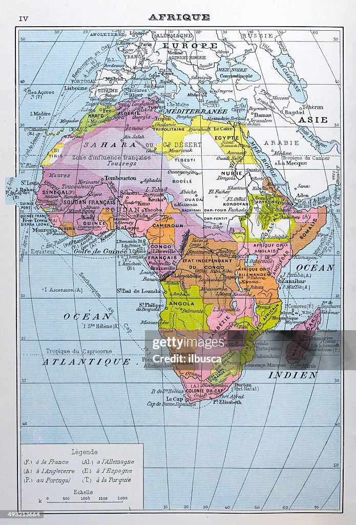 Antique map of Africa (French)