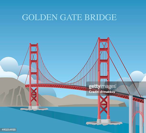 ゴールデンゲートブリッジ - san fransisco bridge vector点のイラスト素材／クリップアート素材／マンガ素材／アイコン素材