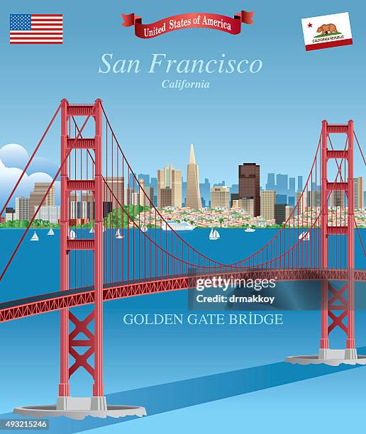 san francisco - golden gate bridge stock illustrations