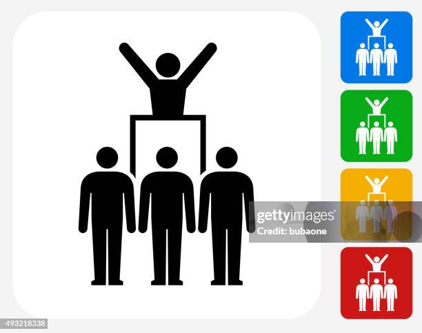 stockillustraties, clipart, cartoons en iconen met protest and leader icon flat graphic design - politieverklaring