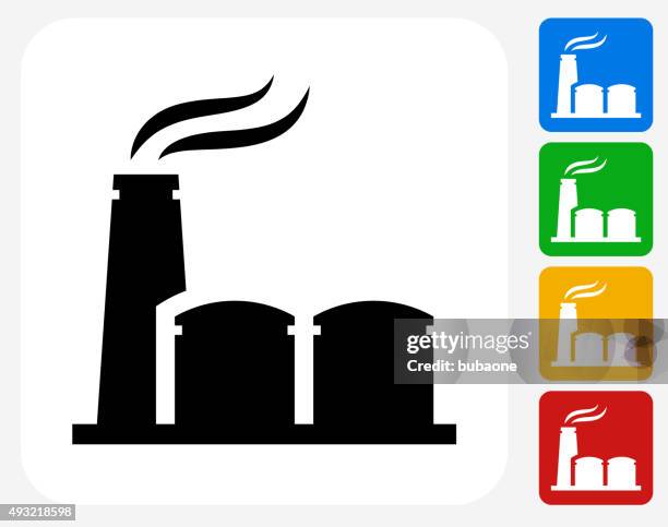 oil pump icon flat graphic design - hydraulic fracturing icons stock illustrations