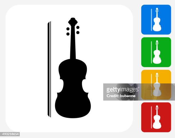 violin icon flat graphic design - orchestra icon stock illustrations
