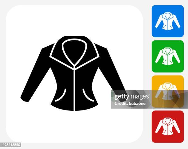 jacket icon flat graphic design - yellow jacket stock illustrations