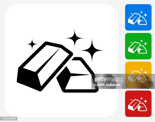 stockillustraties, clipart, cartoons en iconen met gold bars icon flat graphic design - goldbarren