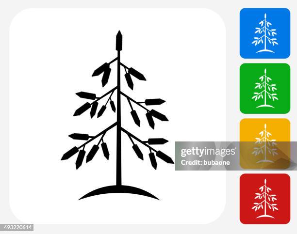 christmas tree icon flat graphic design - sapling stock illustrations