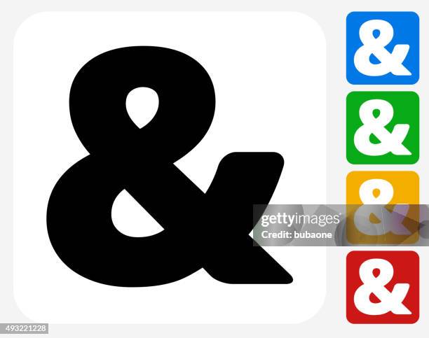 and sign icon flat graphic design - ampersand stock illustrations