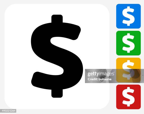 dollar sign icon flat graphic design - frequency icon stock illustrations