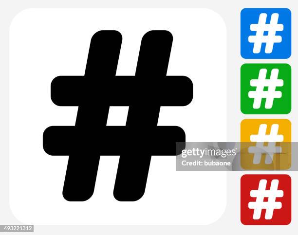 hashtag icon flat graphic design - hashtag stock illustrations
