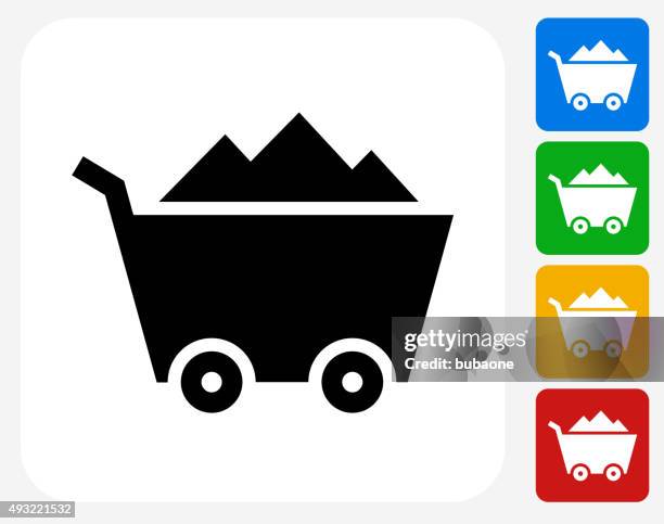 mine cart icon flat graphic design - metal ore stock illustrations