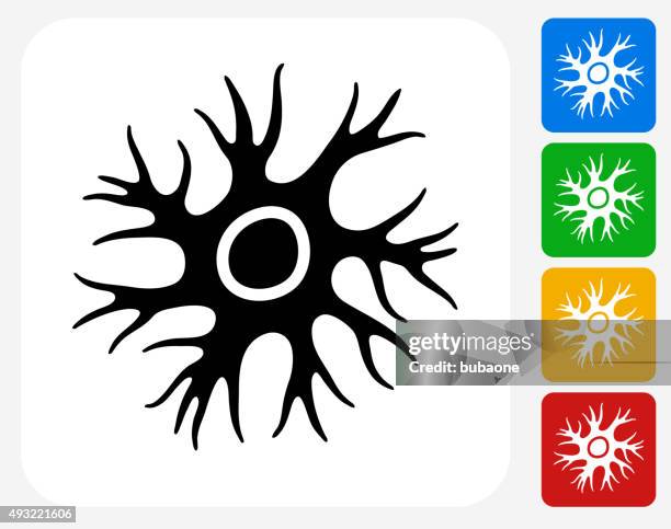 nervenzelle symbol flache grafik design - human cell stock-grafiken, -clipart, -cartoons und -symbole