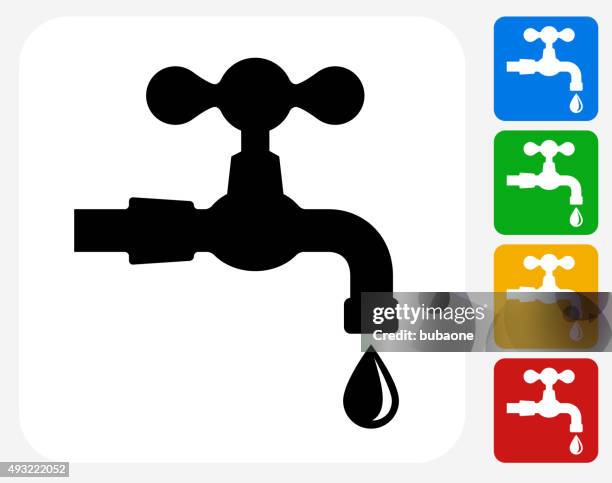 faucet icon flat graphic design - bathroom render stock illustrations
