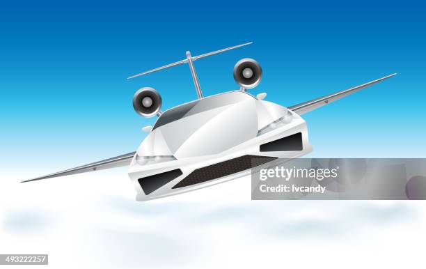 flying car - car mid air stock illustrations