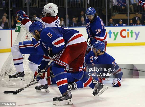 Daniel Briere of the Montreal Canadiens celebrates his third period goal against the Montreal Canadiens Game Three of the Eastern Conference Final...