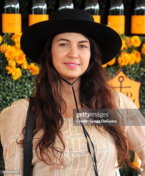 Shiva Rose arrives at the Sixth-Annual Veuve Clicquot Polo Classic, Los Angeles at Will Rogers State Historic Park on October 17, 2015 in Pacific...