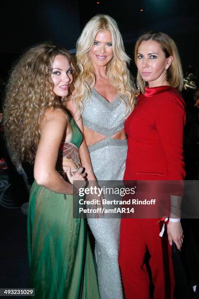 Polina Margasova, Victoria Silvstedt and Guest attend amfAR's 21st