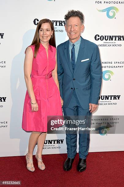 Musician Lyle Lovett and April Kimble attend the Annenberg Space for Photography Opening Celebration for "Country, Portraits of an American Sound" at...