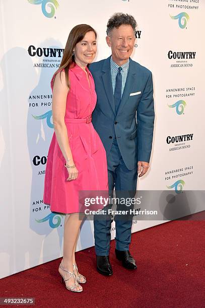 Musician Lyle Lovett and April Kimble attend the Annenberg Space for Photography Opening Celebration for "Country, Portraits of an American Sound" at...