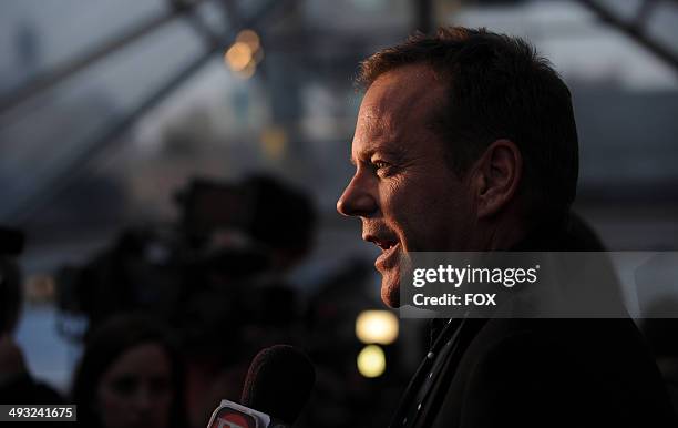 Cast member Kiefer Sutherland arrives on the red carpet at theworld premiere, sponsored by Sprintand the Chrysler brand, on Friday, May 2, 2014...