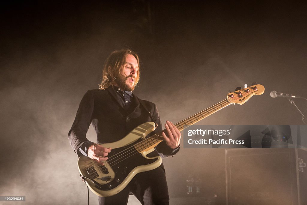 Magnus Flagge of Refused performs during their live concert...