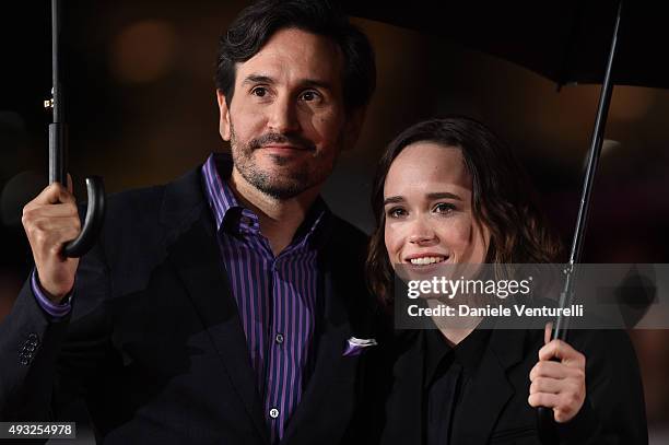 Director Peter Sollett and Ellen Page walk the red carpet for 'Freeheld' during the 10th Rome Film Fest at Auditorium Parco Della Musica on October...