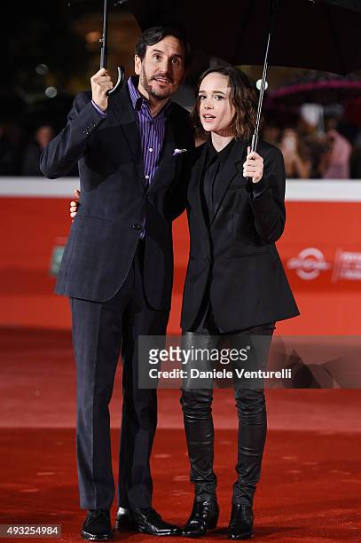 Director Peter Sollett and Ellen Page walk the red carpet for 'Freeheld' during the 10th Rome Film Fest at Auditorium Parco Della Musica on October...