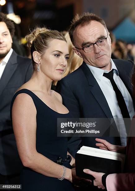Kate Winslet and Danny Boyle attend the "Steve Jobs" Closing Night Gala during the BFI London Film Festival, at Odeon Leicester Square on October 18,...