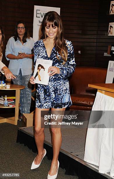 Actress Lea Michele signs copies of her new book 'Brunette Ambition' at Barnes & Noble bookstore at The Grove on May 22, 2014 in Los Angeles,...