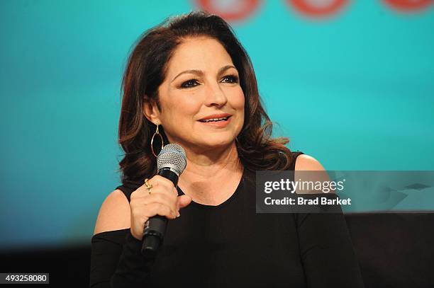 Singer-songwriter Gloria Estefan speaks onstage during Festival PEOPLE En Espanol 2015 presented by Verizon at Jacob Javitz Center on October 18,...