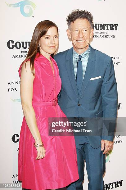 Lyle Lovett and April Kimble at the exhibit opening of "Country: Portraits Of An American Sound" held at Annenberg Space For Photography on May 22,...